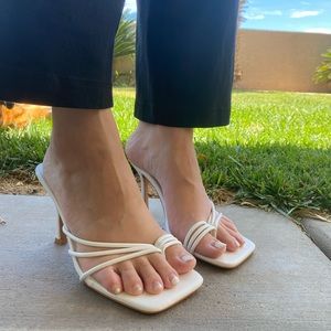 PRETTY LITTLE THING White Strappy Heels